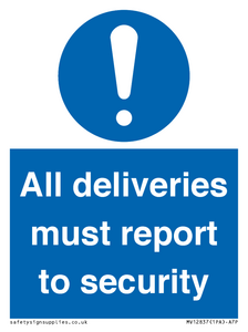 All deliveries must report to security